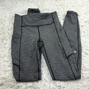Lululemon Speed Up Tight 28" *Full-On Luxtreme Luon Variegated Knit Black Heathe